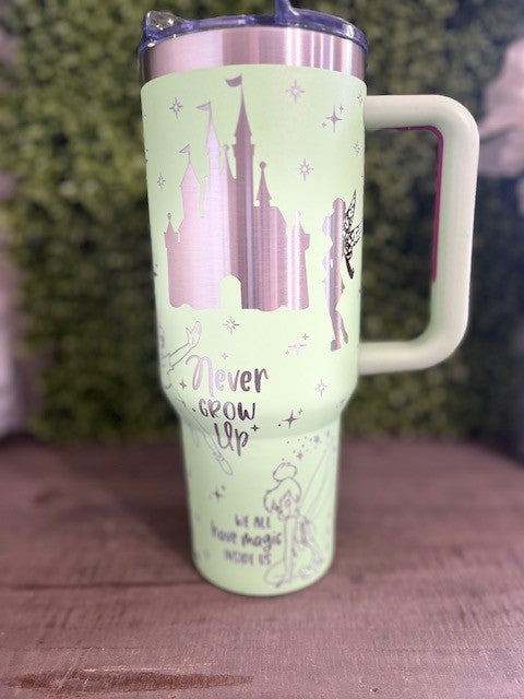 Laser Engraved 40oz Tinker Bell Tumbler