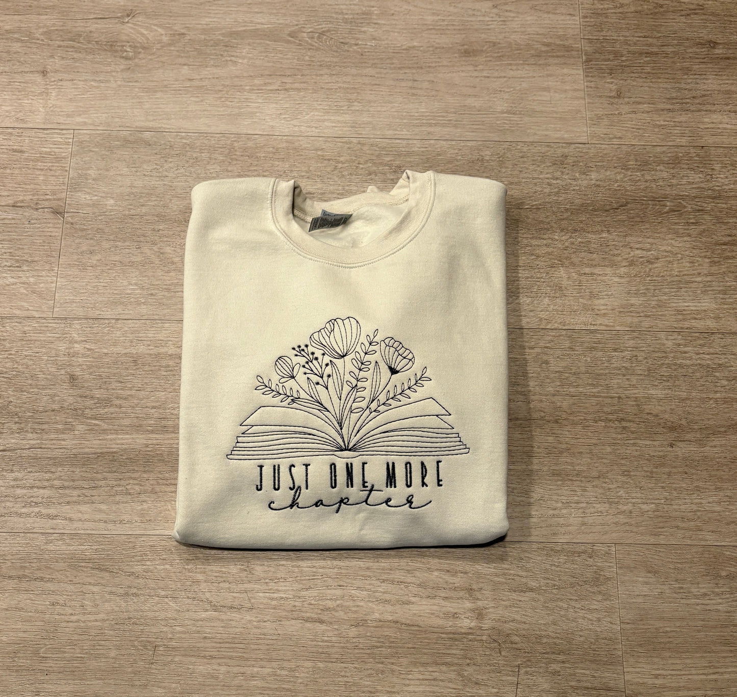 Just One More Chapter Embroidered Crewneck Sweatshirt