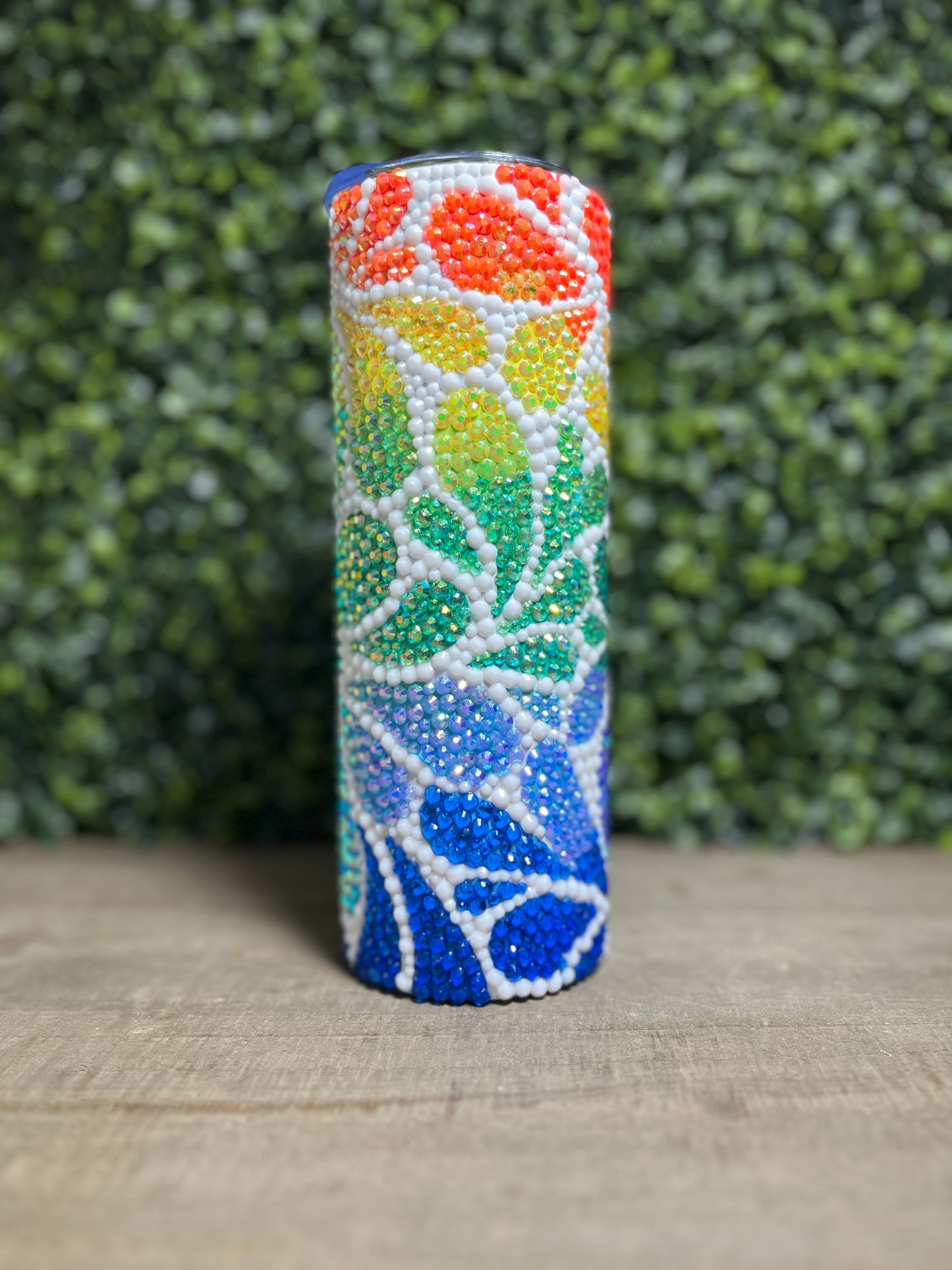 Floral Paisley Rhinestone Tumbler 20oz