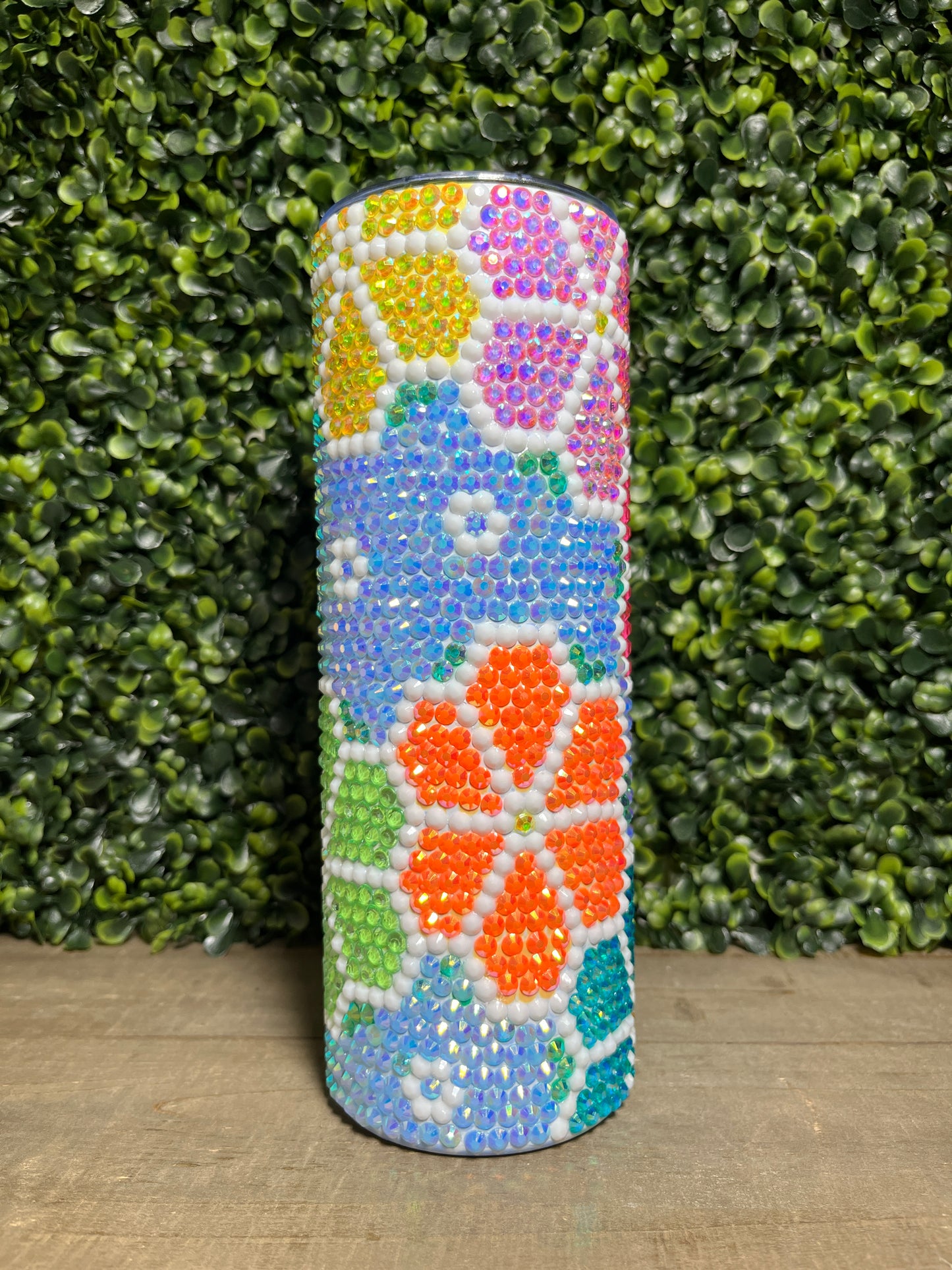 Daisy Rhinestone Tumbler 20oz