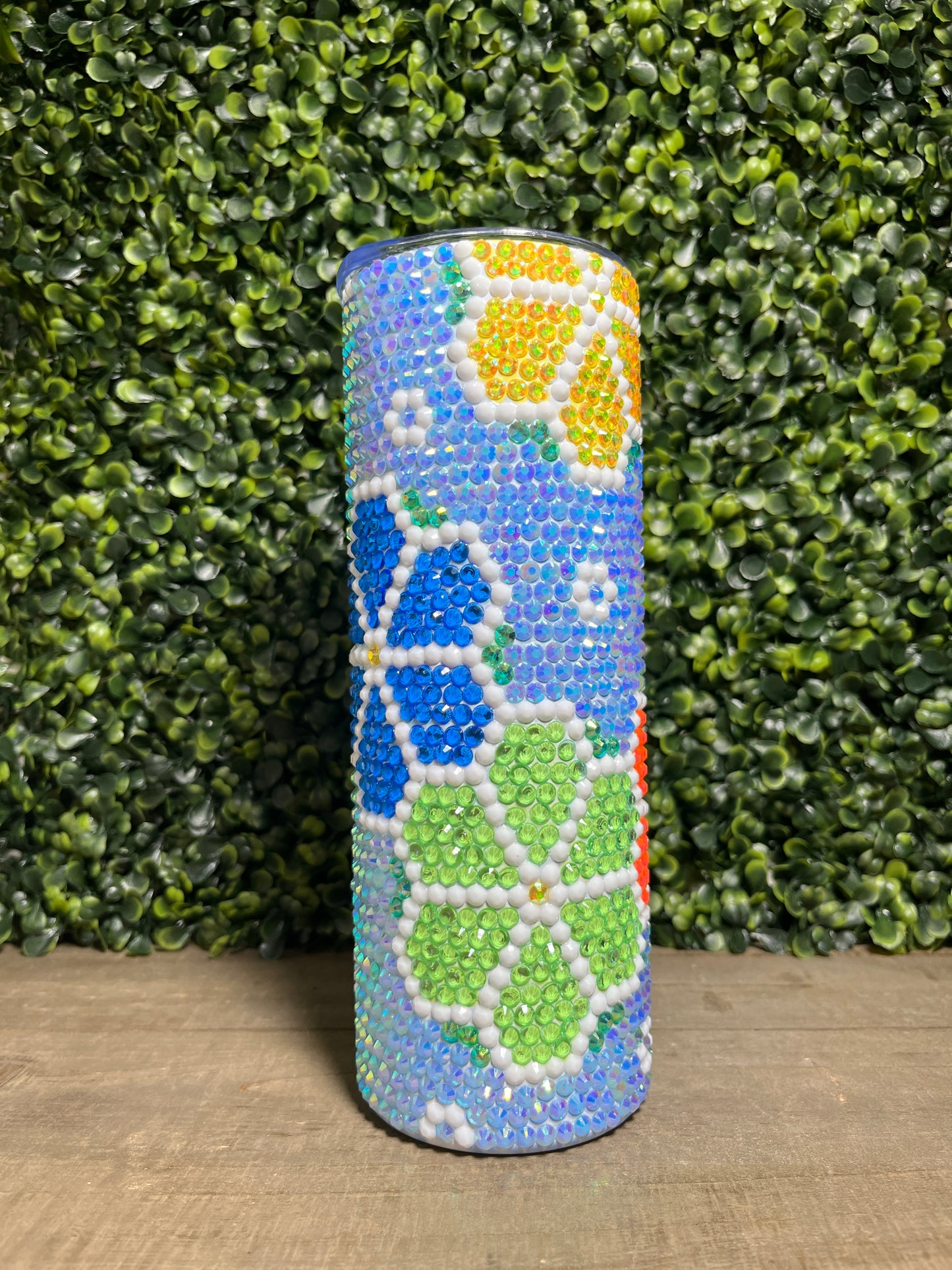 Daisy Rhinestone Tumbler 20oz