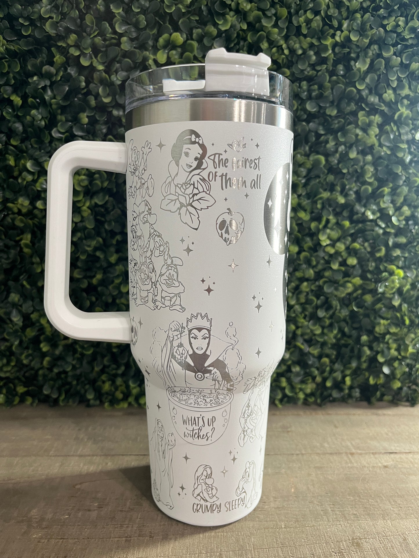 Laser Engraved 40oz Snow White Tumbler
