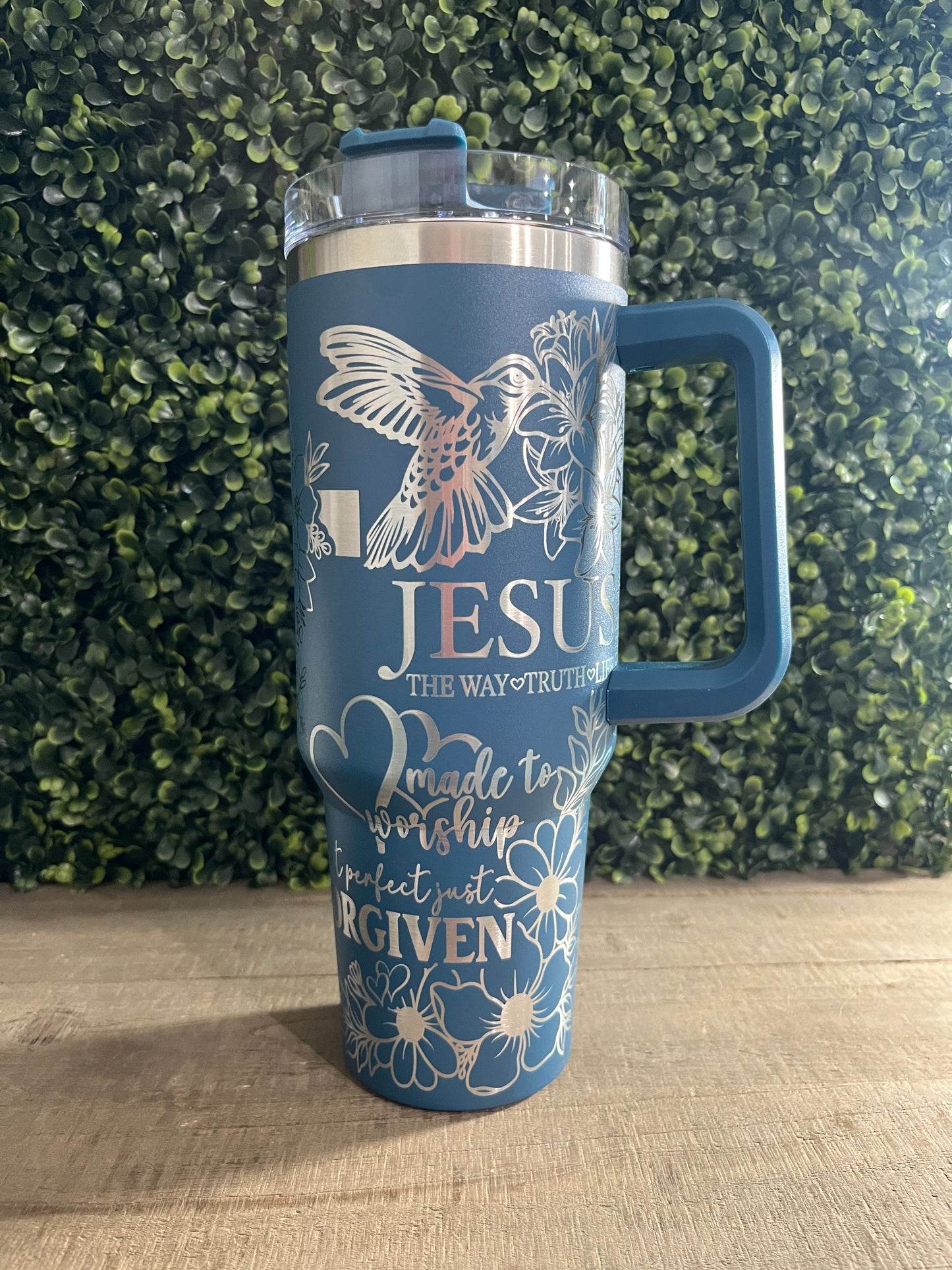 Laser Engraved 40oz God is Good Tumbler