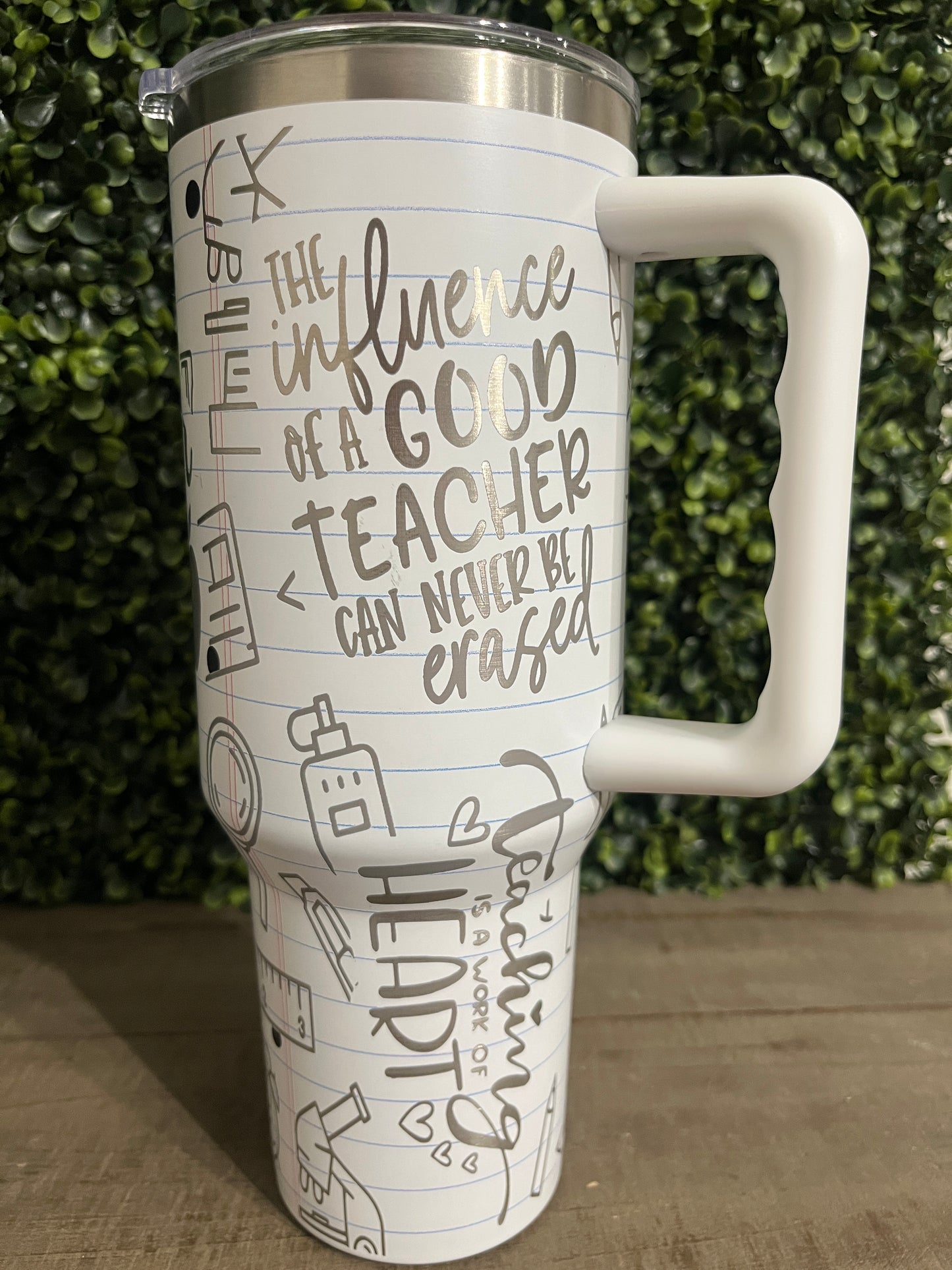 Laser Engraved 40oz Teacher Life Tumbler