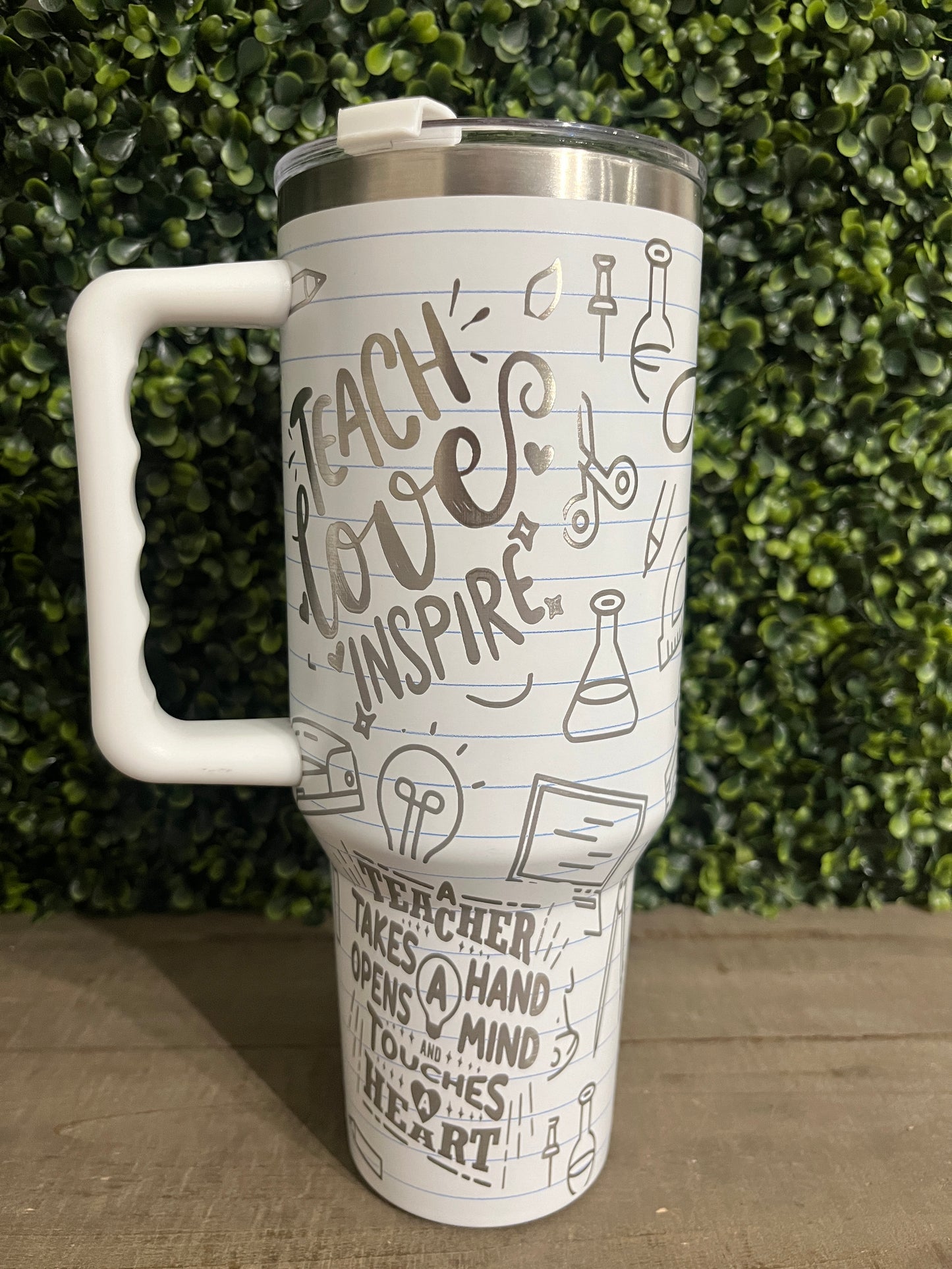Laser Engraved 40oz Teacher Life Tumbler