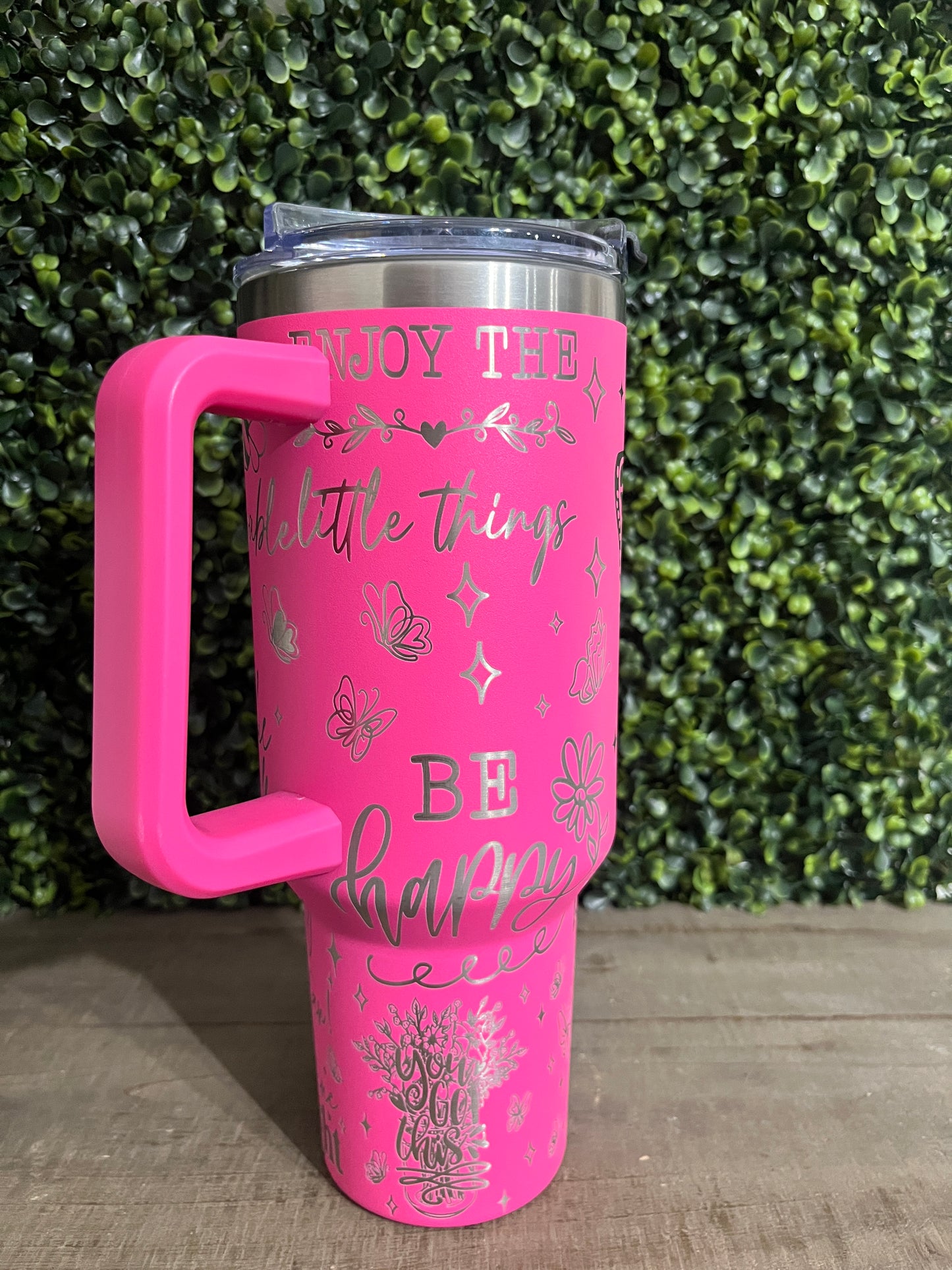 Laser Engraved 40oz Just Breathe Tumbler