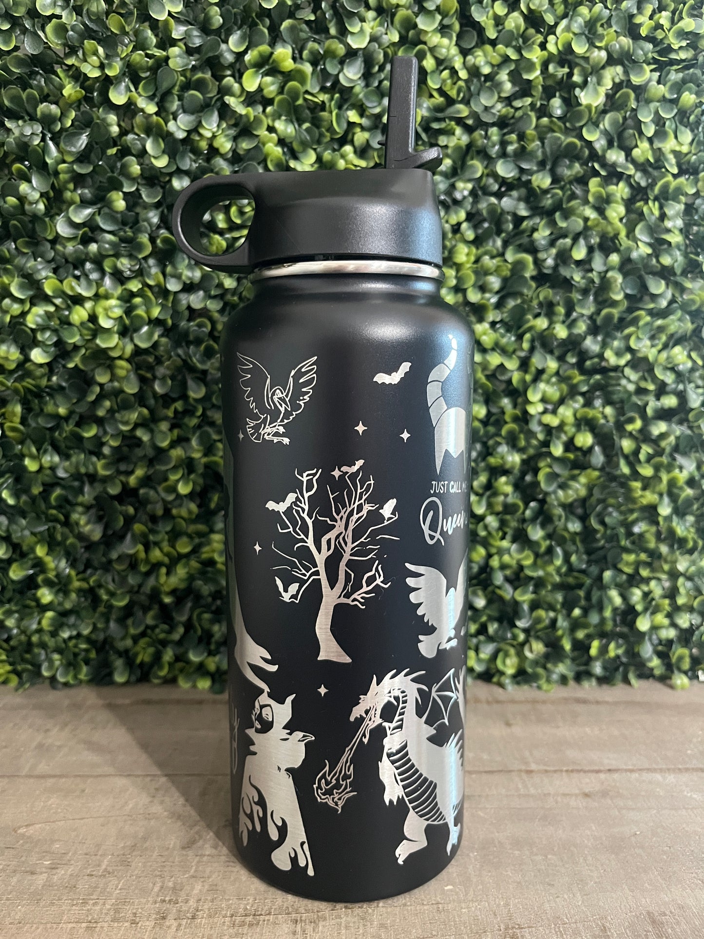 Laser Engraved 32oz Dark Queen