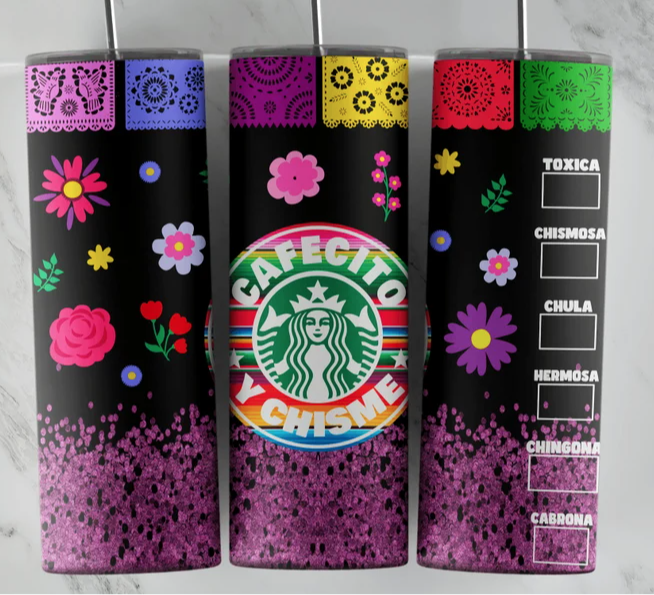 Cafecito Y Chisme Black 20oz Tumbler