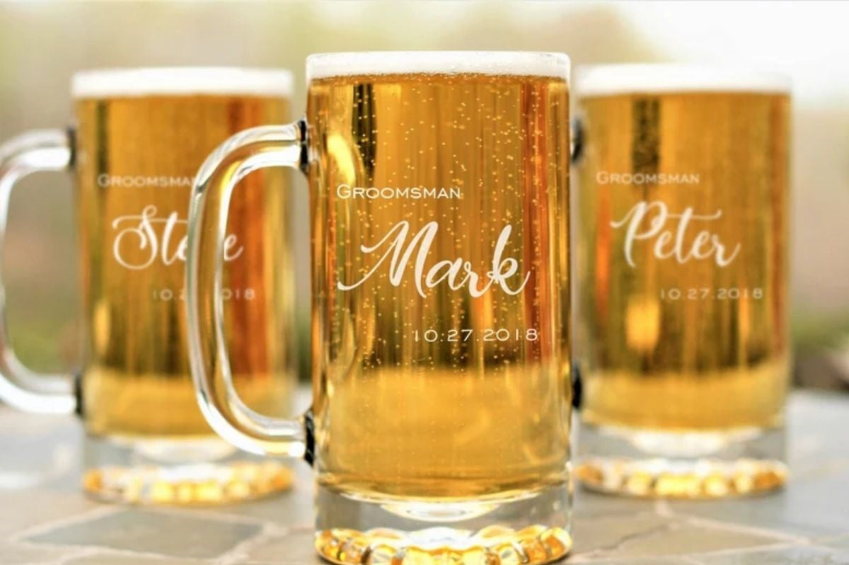 Laser Engraved Glass Beer Mug