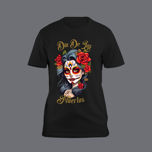 Dia De Los Muertos Skull Lady T-Shirt