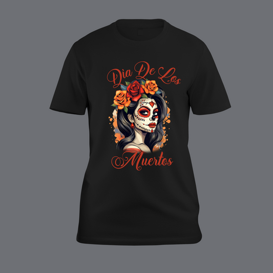 Dia De Los Muertos Skull Lady T-Shirt