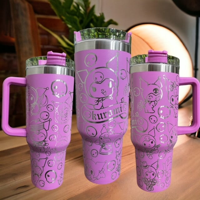 Laser Engraved 40oz Kuromi Tumbler – Savvy Monkee Customs