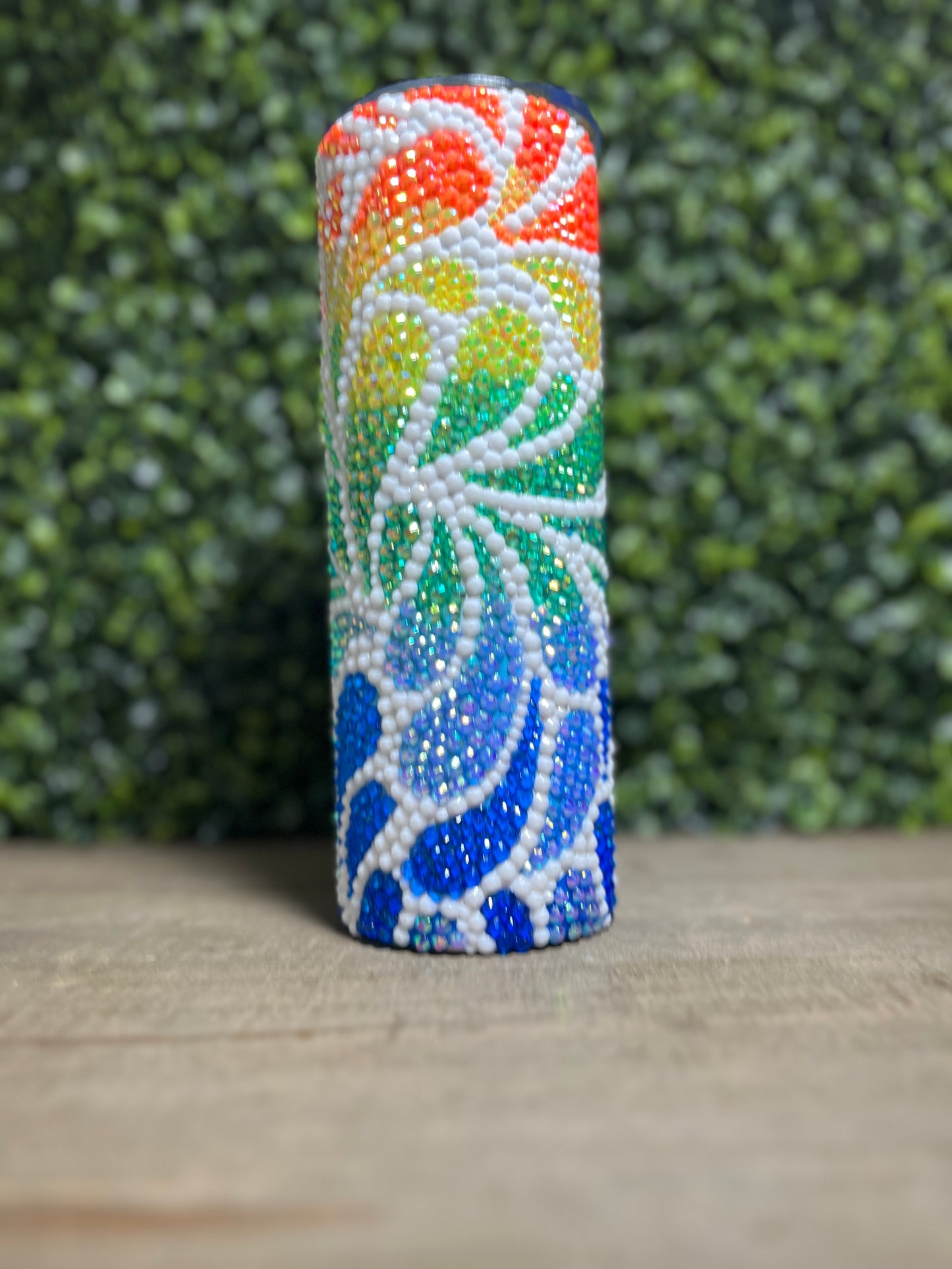 Floral Paisley Rhinestone Tumbler 20oz