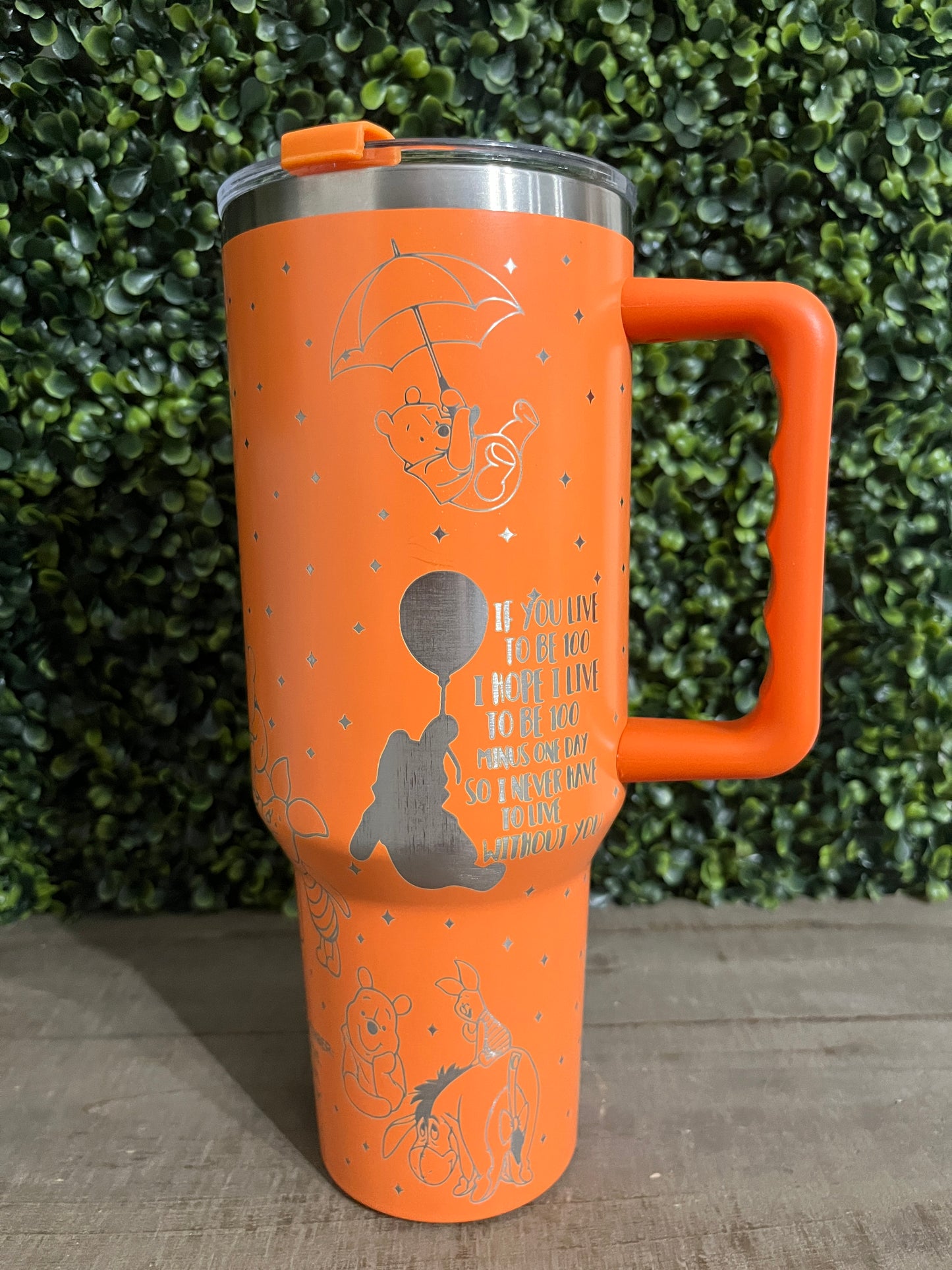 Laser Engraved 40oz Pooh Bear Tumbler