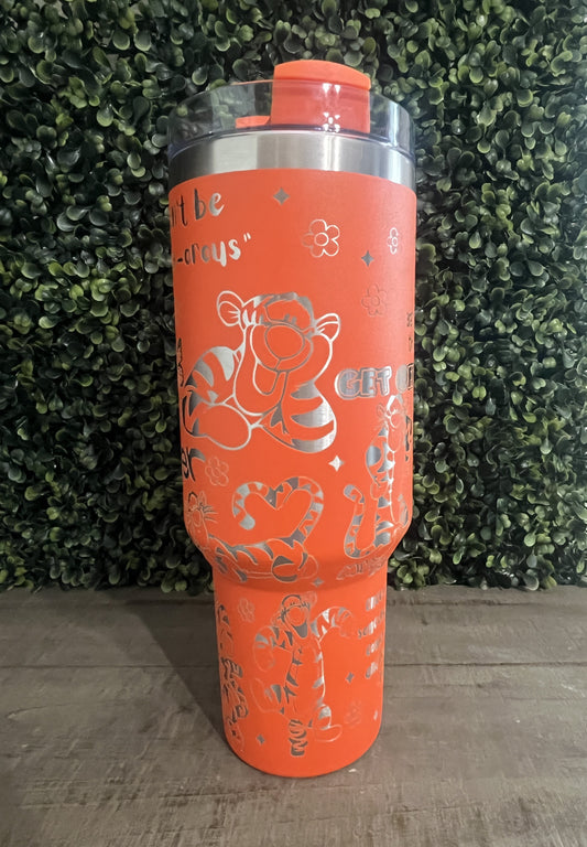 Laser Engraved 40oz Tiger Tumbler