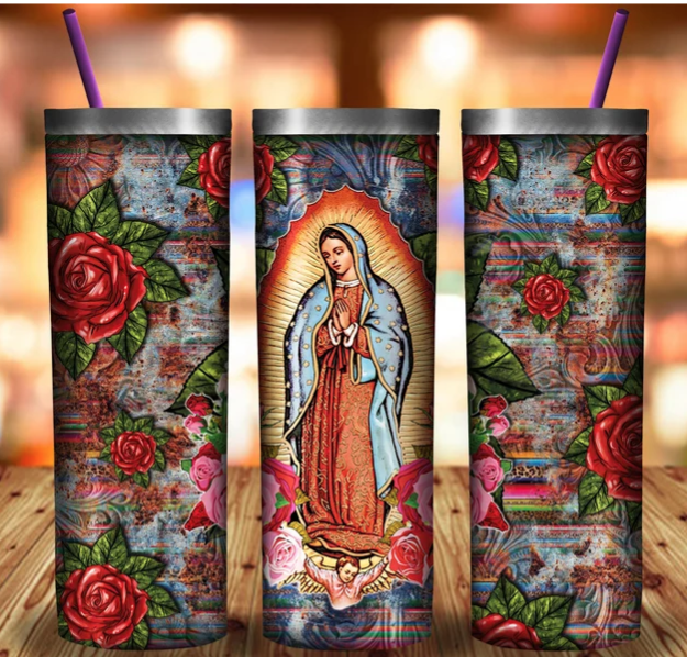 Silver Virgin Mary 20oz Tumbler