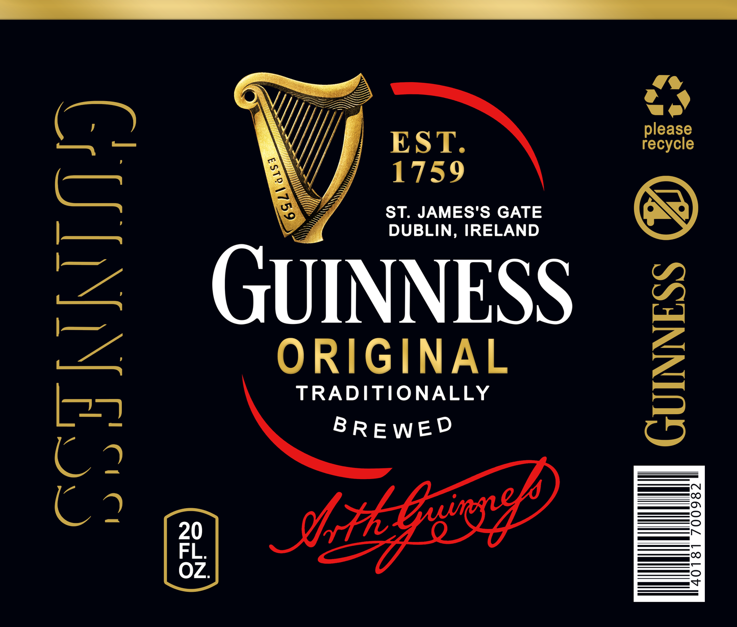 Guinness Orginial 20oz Tumbler