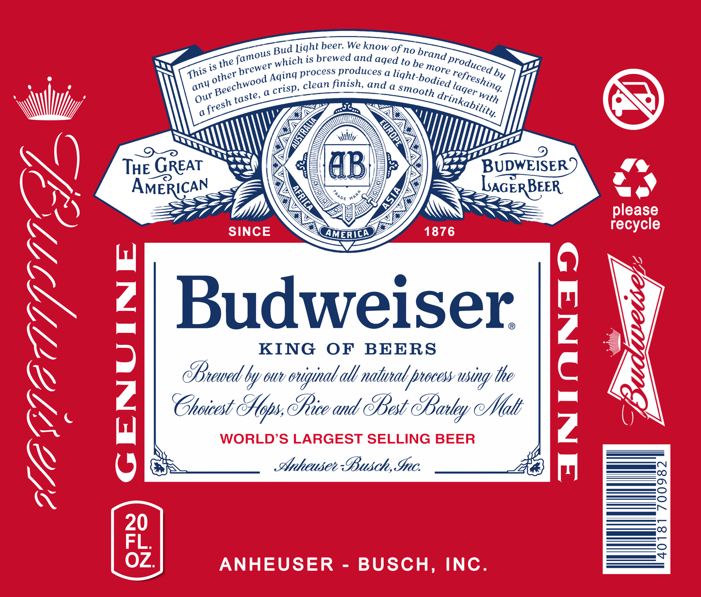 Budweiser 20oz Tumbler