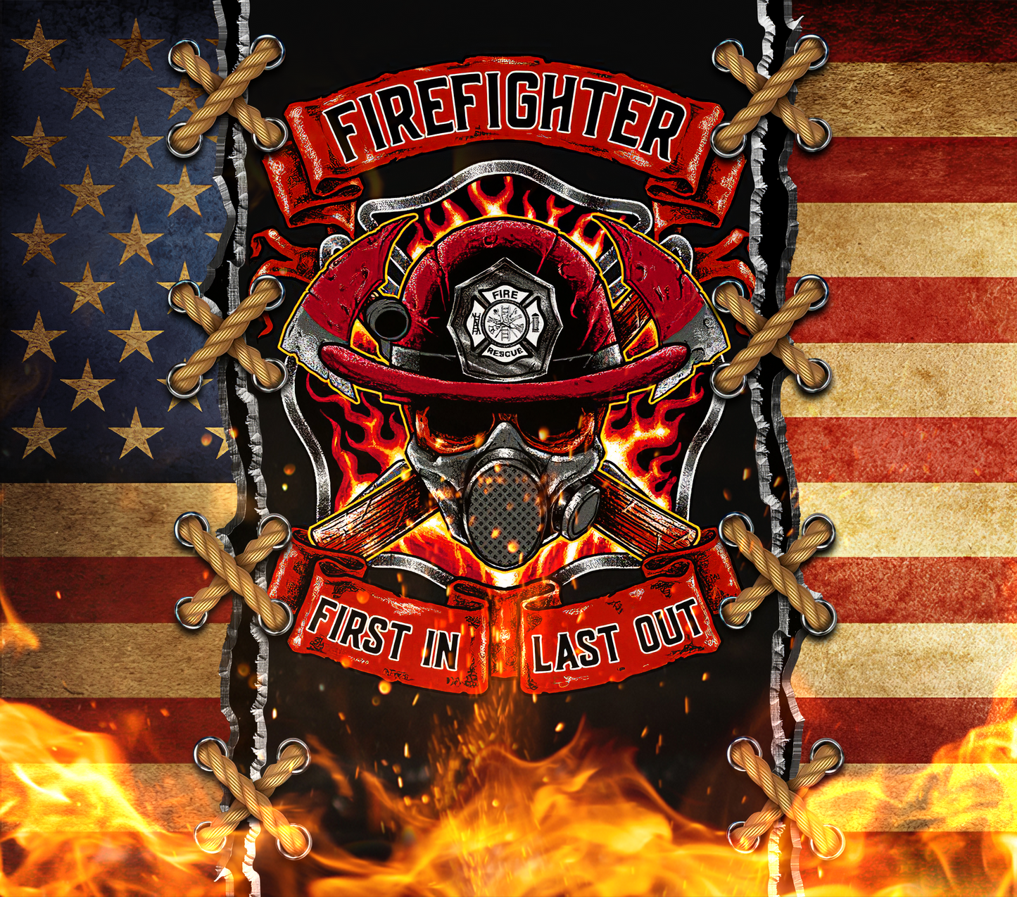 America Flag Fire Fighter 20oz Tumbler