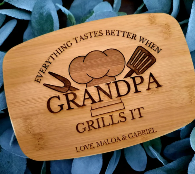 Laser Engraved Cutting Board "Grandpa Grill It"