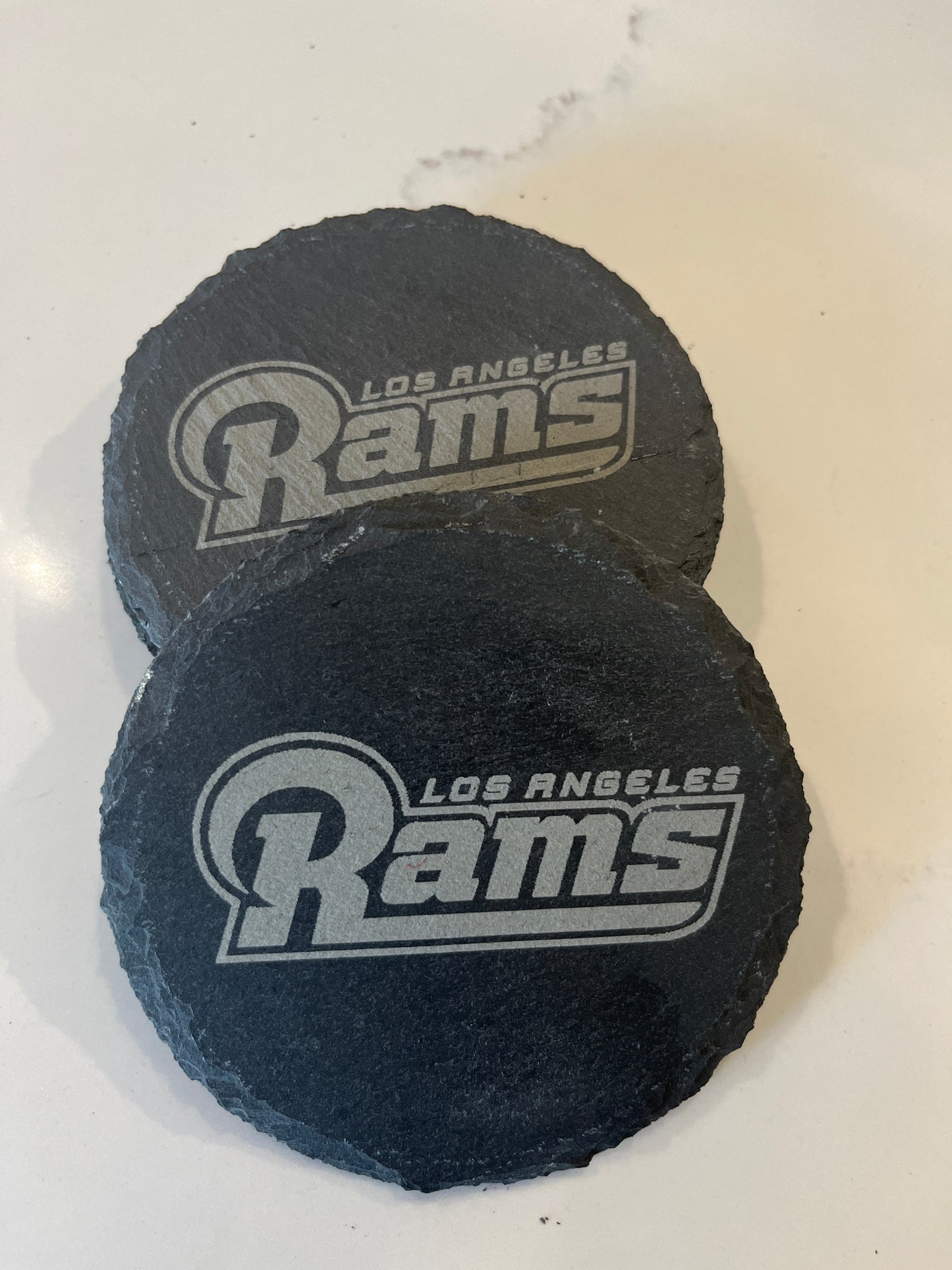 Laser Engraved Slate Coasters "Los Angeles Rams"