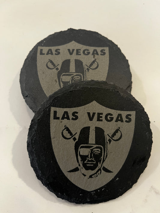 Laser Engraved Slate Coasters "Las Vegas Raiders"